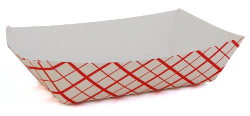 Southern Champion Tray 0401 #25 Southland Paperboard Red Check Food Tray, 1/4 lb Capacity, 250 Count (Pack of 4)