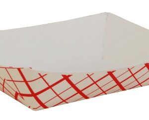 Southern Champion Tray 0417 #200 Southland Paperboard Food Tray, 2 lb Capacity, Red Check (Case of 1000)