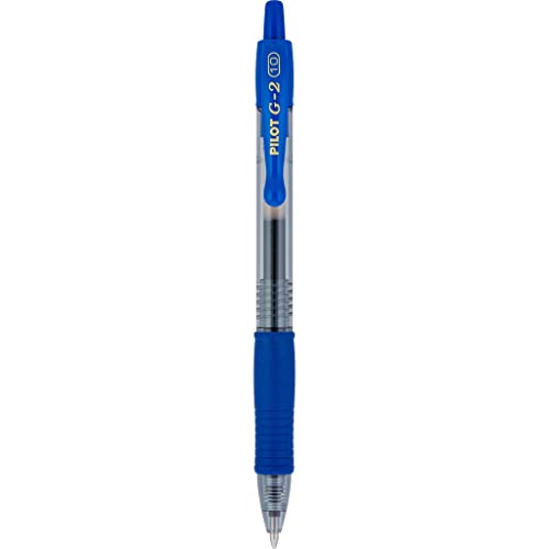 PILOT G2 Premium Refillable & Retractable Rolling Ball Gel Pens, Bold Point, Blue Ink, 12-Pack (31257)