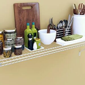 ClosetMaid Wire Shelf Kit with Hardware, 4 Ft. Wide, for Pantry, Closet, Laundry, Utility Storage, White Vinyl Finish