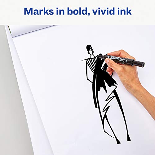 Marks-a-lot Avery Permanent Marker, Regular Chisel Tip, Black (07888), 12 markers