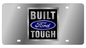 eurosport daytona- compatible with -, stainless steel license plate- built ford tough badge
