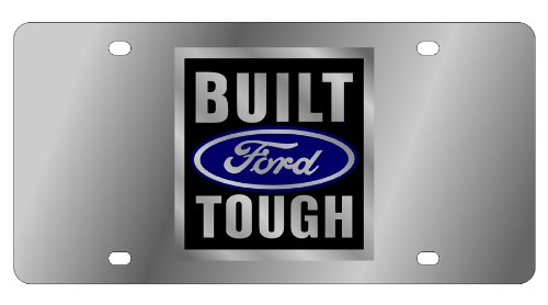 Eurosport Daytona- Compatible with -, Stainless Steel License Plate- Built Ford Tough Badge