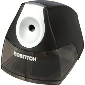 bostitch personal electric pencil sharpener, powerful stall-free motor, high capacity shavings tray, black (eps4-black)
