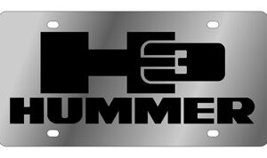 Eurosport Daytona- Compatible with-, H3 Hummer Logo- Stainless Steel License Plate