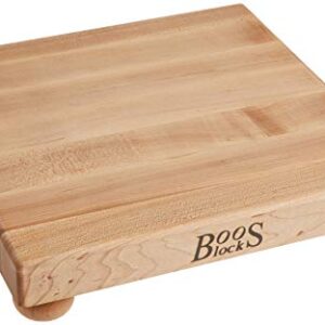 John Boos Block B12S Maple Wood Edge Grain Cutting Board with Feet, 12 Inches Square, 1.5 Inches Thick