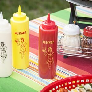 TableCraft 3-Piece Nostalgia Squeeze Bottle Set, 12-Ounce