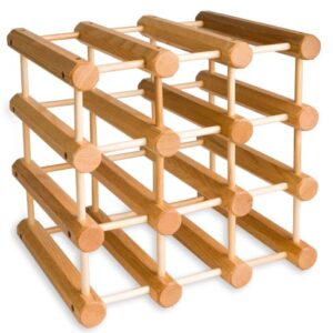 J.K. Adams Ash Wood 12-Bottle Wine Rack, Natural