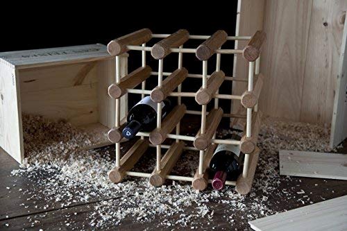 J.K. Adams Ash Wood 12-Bottle Wine Rack, Natural