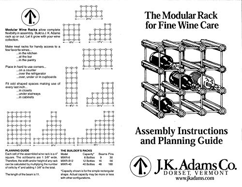 J.K. Adams Ash Wood 12-Bottle Wine Rack, Natural