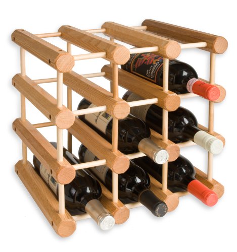 J.K. Adams Ash Wood 12-Bottle Wine Rack, Natural