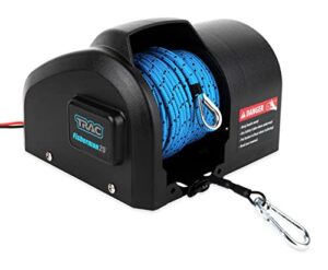 trac outdoors fisherman 25-g3 electric anchor winch – anchors up to 25 lb. – includes 100-feet of pre-wound anchor rope with use (69002)