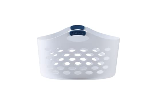 Rubbermaid 1.5 Bushel Capacity Durable Versatile Flex N Carry Portable Flexible Laundry Basket with Convenient Carrying Handles, White