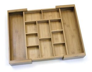 lipper international 8882 bamboo wood expandable to 18-3/4″ flatware drawer organizer with removable dividers