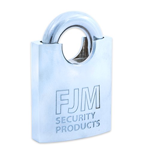 FJM Security SPRS60-KD Heavy Duty Shrouded Padlock With Triple Chrome Plating, Keyed Different