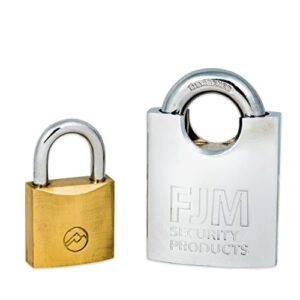 FJM Security SPRS60-KD Heavy Duty Shrouded Padlock With Triple Chrome Plating, Keyed Different