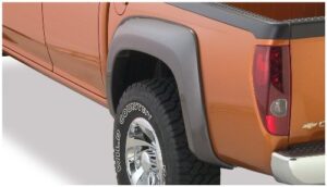 bushwacker extend-a-fender extended rear fender flares | 2-piece set, black, smooth finish | 41028-02 | fits 2004-2012 chevrolet/gmc colorado/canyon