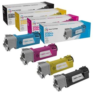 ld products compatible toner cartridge replacement for dell laser 2130cn & 2135cn high yield (black, cyan, magenta, yellow, 4-pack)