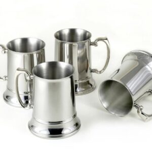 Set of 4 Stainless Steel Beer Mugs