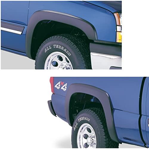 Bushwacker OE Style Factory Front & Rear Fender Flares | 4-Piece Set, Black, Smooth Finish | 40915-02 | Fits 2003-2007 Chevrolet Silverado Trucks (Check Application Guide)