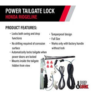 Pop & Lock - Power Tailgate Lock for Honda Ridgeline, Fits 2005 – 2019 Models (PL8600, Works with or Without Backup Camera)