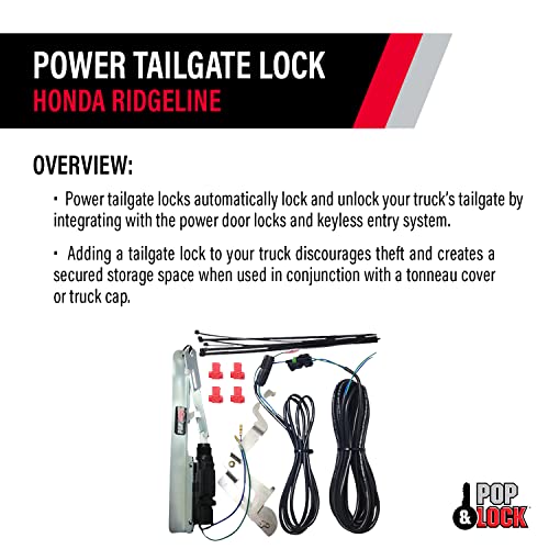 Pop & Lock - Power Tailgate Lock for Honda Ridgeline, Fits 2005 – 2019 Models (PL8600, Works with or Without Backup Camera)