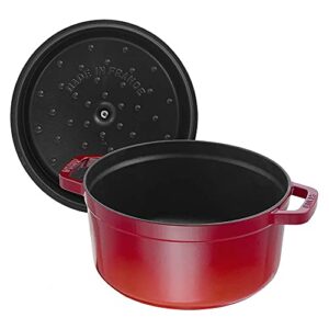 Staub Cast Iron 7-qt Round Cocotte - Cherry, Made in France