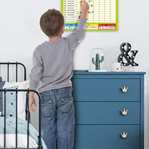 Magnetic Reward / Star / Responsibility / Behavior Chart for up to 3 Children. Rigid board 16" x 13" (40 x 32cm) with hanging loop