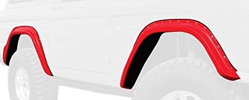 Bushwacker Cutout Pocket/Rivet Style Rear Fender Flares | 2-Piece Set, Black, Textured Finish | 20002-07 | Fits 1966-1977 Ford Bronco