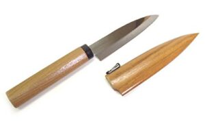 happy sales hsst-100, japanese paring knife with sheath, natural