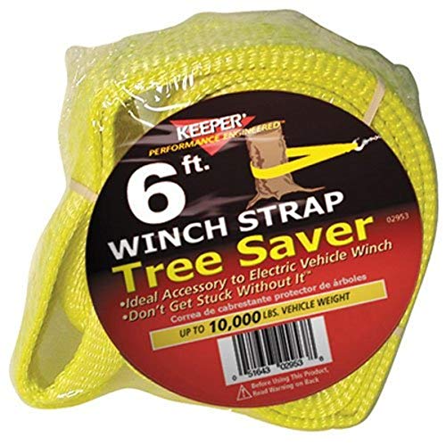 HAMPTON PROD Keeper – 3” x 6’ Tree Saver Winch Strap for Electric - 10,000 lbs. Working Load Limit and 30,000 lbs. Break Strength