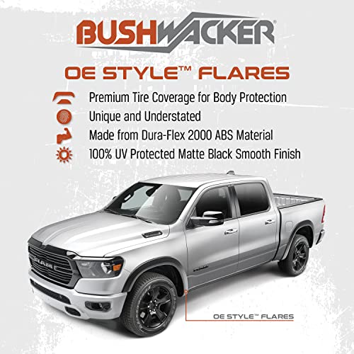 Bushwacker OE Style Factory Front & Rear Fender Flares | 4-Piece Set, Black, Smooth Finish | 50905-02 | Fits 2002-2005 Dodge Ram 1500; 2003-2005 Ram 2500, 3500 (Excludes Dually)