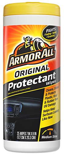 Original Protectant Wipes by Armor All, Disposable Car Cleaning Wipes Renews and Revitalizes Automotive Interiors, 25 count