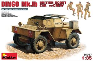 miniart 1:35 scale dingo mk 1b british armoured car w/ crew plastic model kit