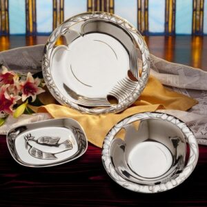 Wilton Armetale Flutes and Pearls Medium Round Serving Tray, 13.5-Inch