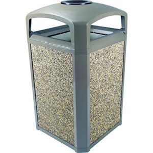 rubbermaid commercial landmark series trash can frame with ash tray, 50 gallon, driftwood