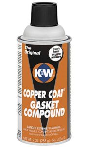 k&w 401612 copper coat aerosol – 9 wt oz high tack sealant for metallic, hard surfaces, rubber gaskets | automotive adhesives & sealants