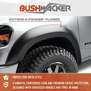 Bushwacker Extend-A-Fender Extended Rear Fender Flares | 2-Piece Set, Black, Smooth Finish | 22004-11 | Fits 1992-2014 Ford E-150, E-250, E-350 Super Duty Swinging Side Door Model
