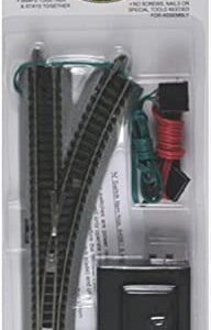 Bachmann Trains - Snap-Fit E-Z TRACK REMOTE TURNOUT - RIGHT (1/card) - NICKEL SILVER Rail With Grey Roadbed - N Scale, 8