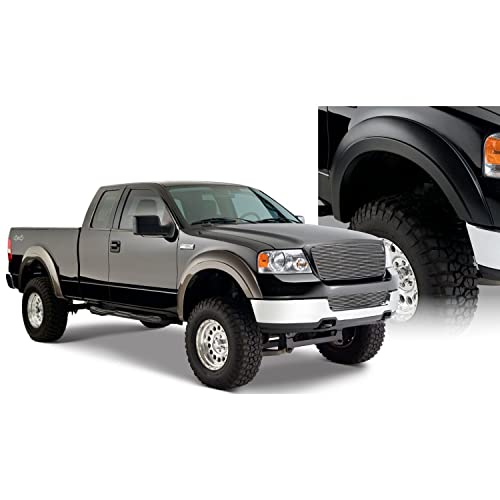 Bushwacker Extend-A-Fender Extended Front & Rear Fender Flares | 4-Piece Set, Black, Smooth Finish | 20915-02 | Fits 2004-2008 Ford F-150 Styleside