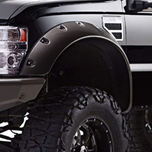 Bushwacker Cutout Pocket/Rivet Style Front Fender Flares | 2-Piece Set, Black, Smooth Finish | 20011-11 | Fits 1980-1986 Ford Bronco, F-150, F-250/350 Super Duty; 1980-1983 F-100 Styleside