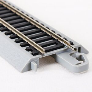 Bachmann Trains - Snap-Fit E-Z Track 9” Straight Track (4/card) - Nickel Silver Rail With Gray Roadbed - HO Scale