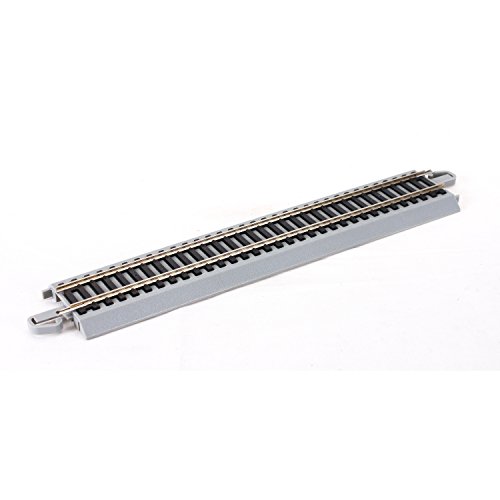 Bachmann Trains - Snap-Fit E-Z Track 9” Straight Track (4/card) - Nickel Silver Rail With Gray Roadbed - HO Scale