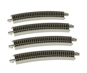 bachmann trains – snap-fit e-z track 22” radius curved track (4/card) – nickel silver rail with gray roadbed – ho scale