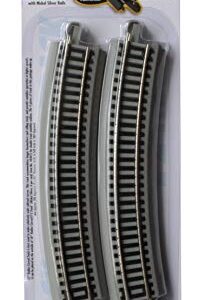 Bachmann Trains - Snap-Fit E-Z TRACK 22” RADIUS CURVED TRACK (4/card) - NICKEL SILVER Rail With Gray Roadbed - HO Scale