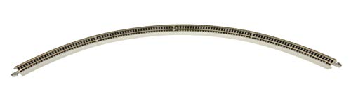 Bachmann Trains - Snap-Fit E-Z TRACK 22” RADIUS CURVED TRACK (4/card) - NICKEL SILVER Rail With Gray Roadbed - HO Scale