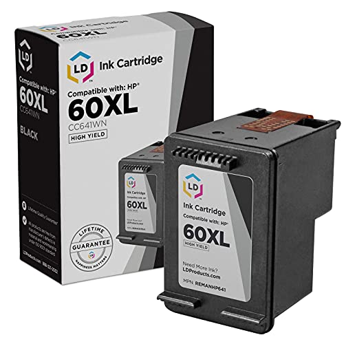 LD Remanufactured Ink Cartridge Replacement for HP 60XL CC641WN High Yield (Black)