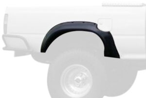 bushwacker cutout pocket/rivet style rear fender flares | 2-piece set, black, smooth finish | 31020-11 | fits 1989-1995 toyota pickup