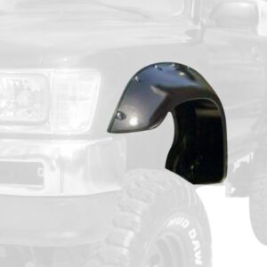 Bushwacker Cutout Pocket/Rivet Style Front Fender Flares | 2-Piece Set, Black, Smooth Finish | 31019-11 | Fits 1989-1995 Toyota Pickup