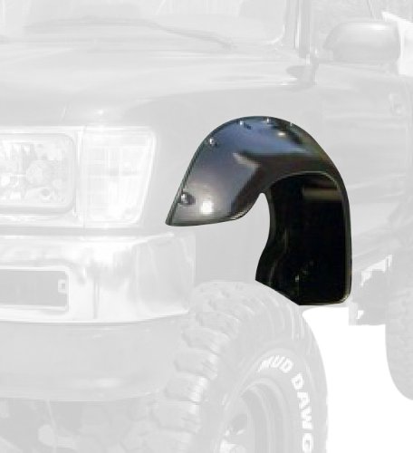 Bushwacker Cutout Pocket/Rivet Style Front Fender Flares | 2-Piece Set, Black, Smooth Finish | 31019-11 | Fits 1989-1995 Toyota Pickup